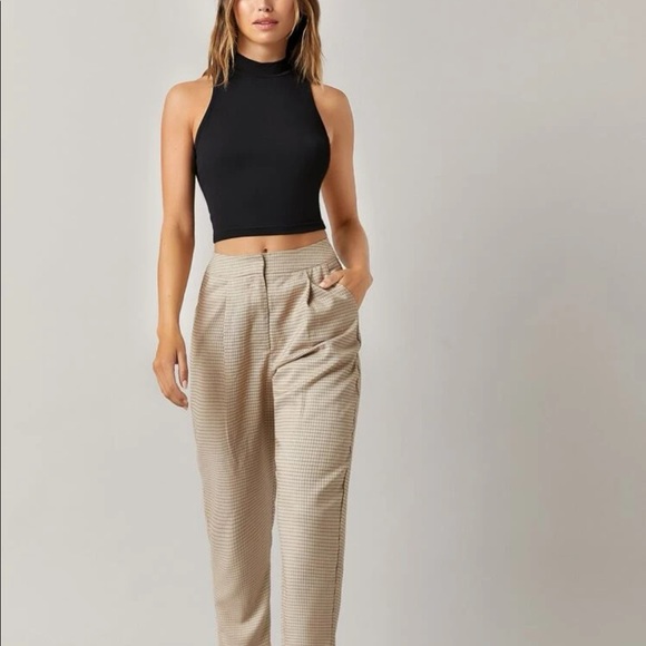 Minimalist White Mock Neck Racerback Crop Tank Top XS S M L XL - Picture 7 of 7